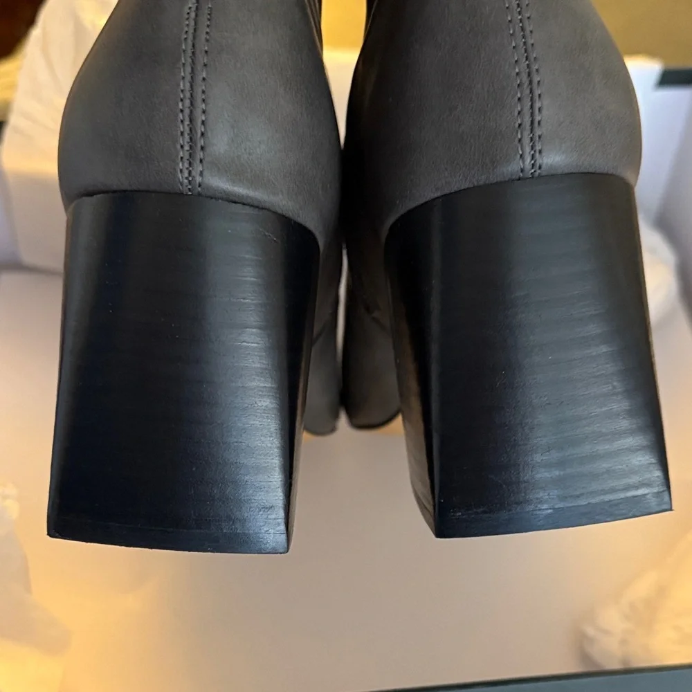 Anthropologie Charcoal Heeled Boots - Picture 6 of 8